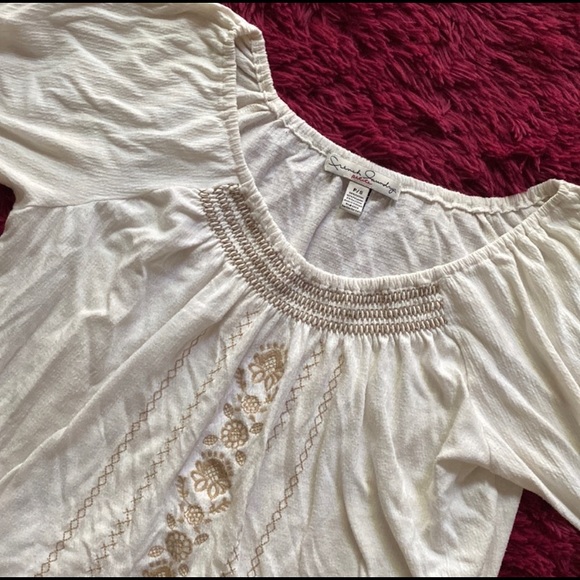 Boho cream scoop neck top - Picture 2 of 14